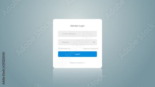 Web site login screen and window of sign up. Web design. Interface Elements Template. photo