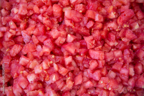 chopped tomatoes for homemade canned tomato sauce 
