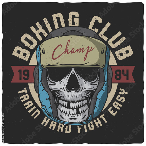 Illustration of the Dead Boxer. Vector illustration. T-shirt or poster design.