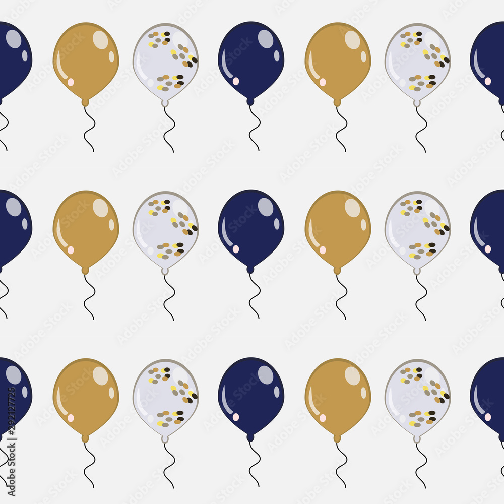 Seamless Pattern Of Horizontal Repeated Balloons and Vertical Same Color Balloons Seamless Pattern Of Horizontal Repeated Balloons and Vertical Same Color Balloons