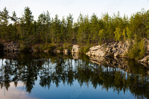 Fototapeta Naklejka Na Ścianę i Meble -  Trees reflected in the lake