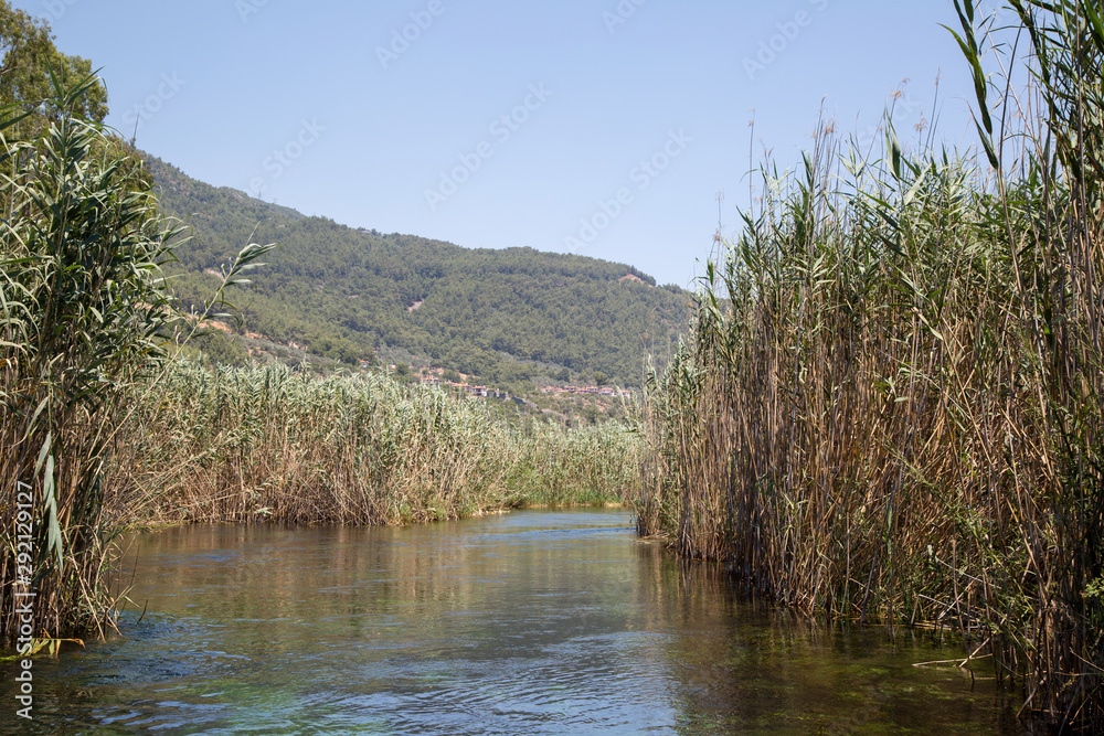 Azmak river in Akyaka, Mugla, Turkey
