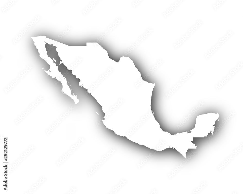 Karte von Mexiko mit Schatten
