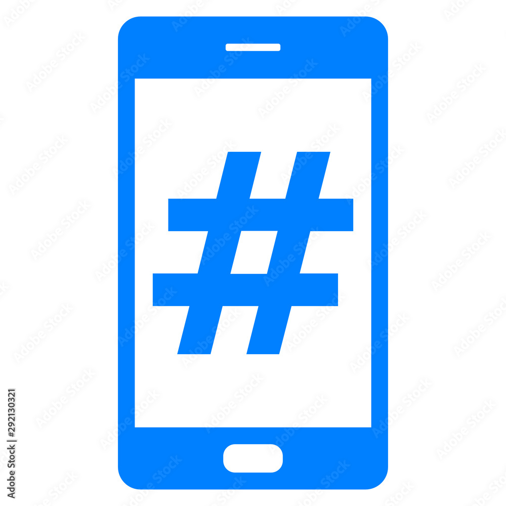 Obraz premium Hashtag und Smartphone