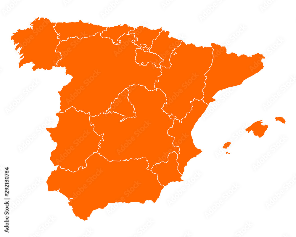 Obraz premium Karte von Spanien