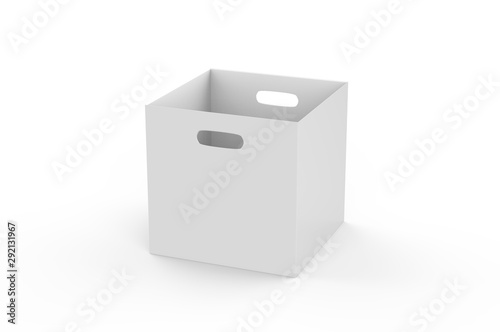 Empty brown cardboard box packaging container for transportation, storage and keeping, hard paper box mock up template on isolated white background, 3d illustration © devrawat21