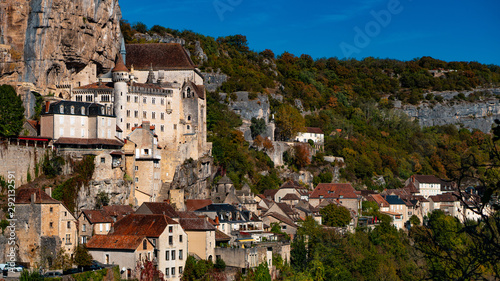 Rocamadour in the Lot department of southwest France. Its Sanctuary of the Blessed Virgin Mary, has for centuries attracted pilgrims from many countries.