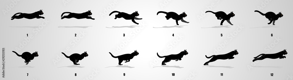 Photo & Art Print Cat Run cycle animation sequence, AryanRaj