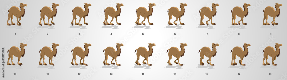 Camel Walk cycle animation sequence Stock Vector | Adobe Stock