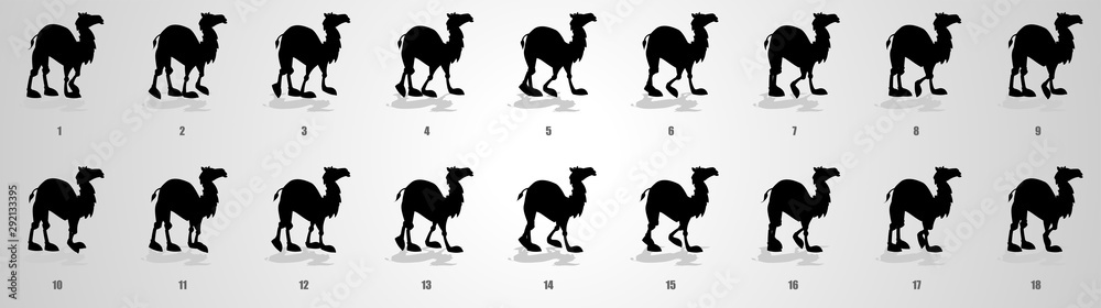 Fototapeta Camel Walk cycle animation sequence