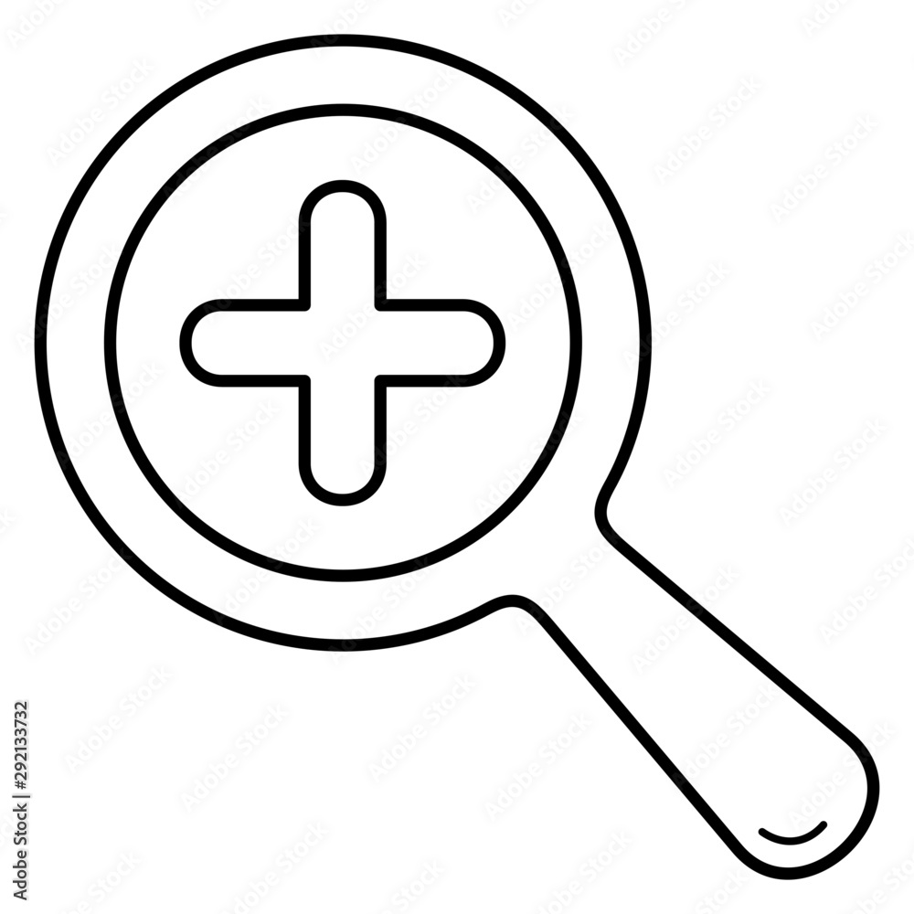 Magnifying glass logo in outlines Magnifying glass logo in outlines