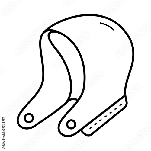 Detachable hood icon in outlines. 