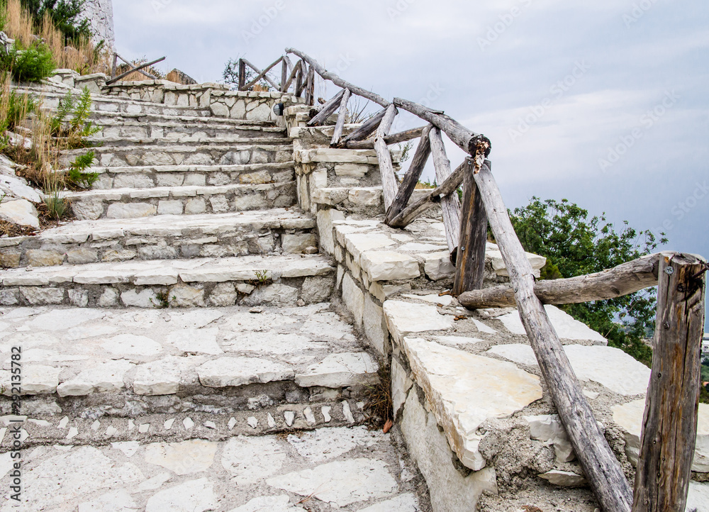 Stone stairs to orthodox church.