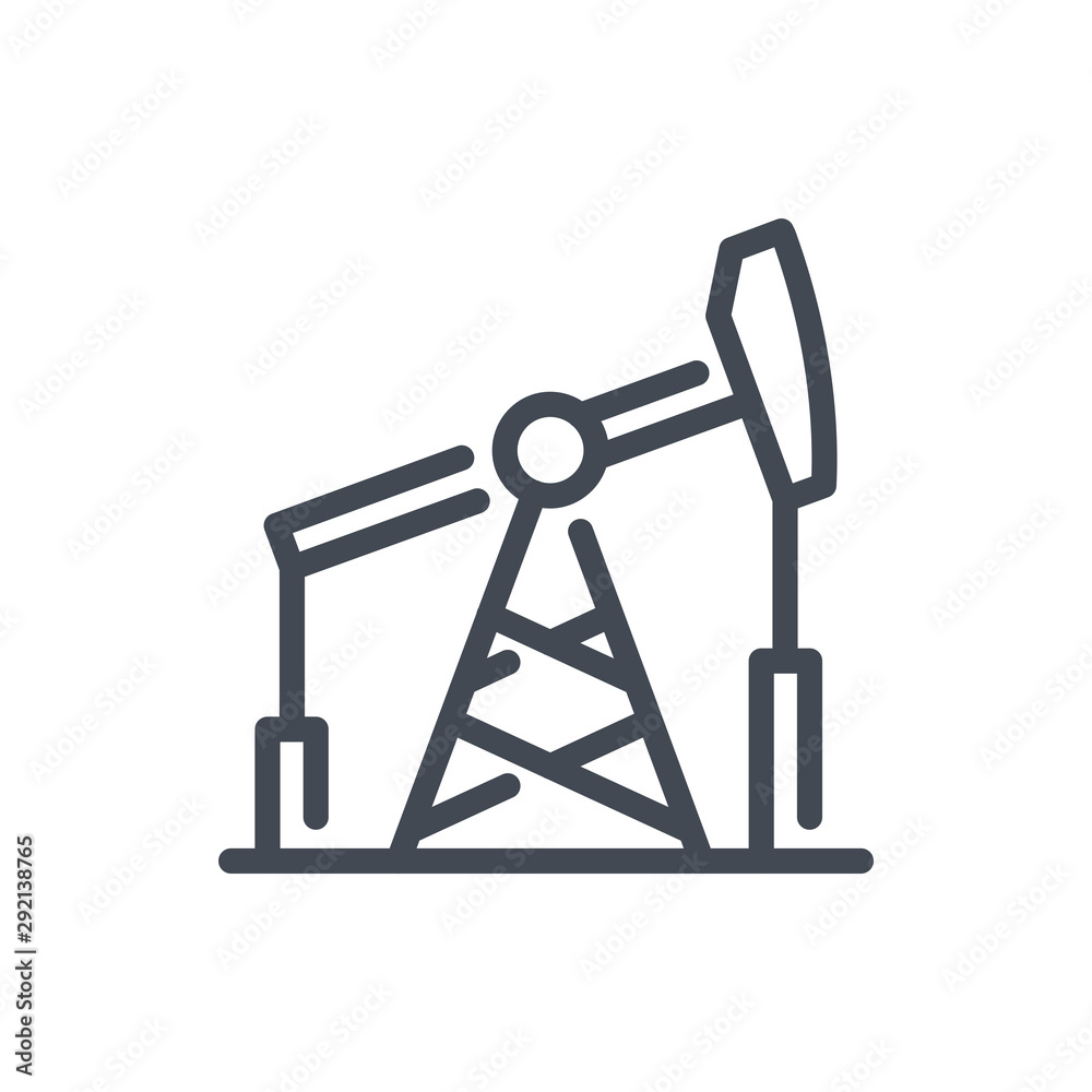 Oil and gas pump station line icon. Fuel derrick vector outline sign. Oil and gas pump station line icon. Fuel derrick vector outline sign.