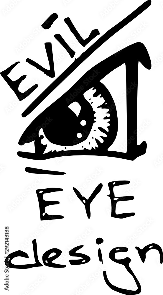 Evil eye - black ink artwork