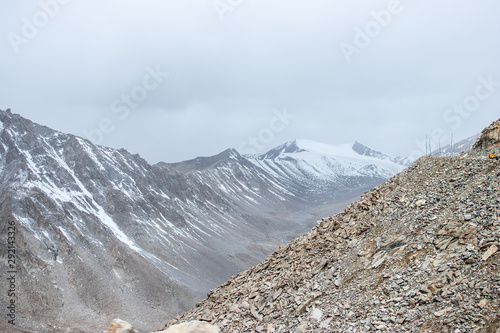 Khardung La is a mountain pass in the Ladakh region of the Indian union territory of Ladakh. photo