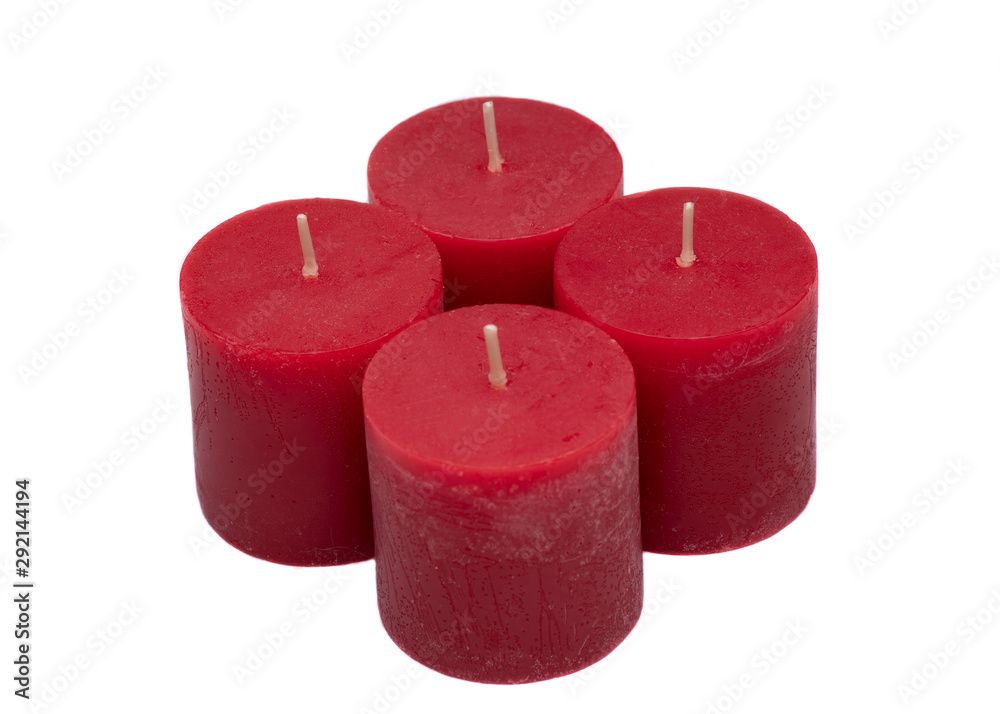 red candles on white background red candles on white background