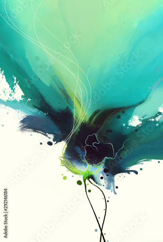 Fototapeta Naklejka Na Ścianę i Meble -  bright Abstract watercolor drawing on a paper image