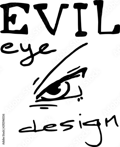 Evil eye - black ink artwork