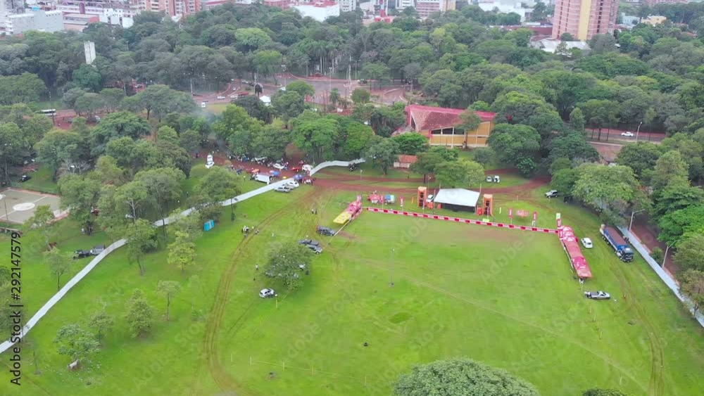 Park (Ciudad del Este, Paraguay) aerial view, drone footage Park (Ciudad del Este, Paraguay) aerial view, drone footage