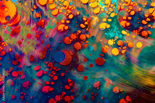Fototapeta Abstrakcjonistyczna grunge sztuki tła tekstura z kolorowymi farb pluśnięciami.