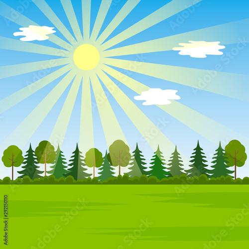 Rural landscape on a sunny day. concept of spring-summer.