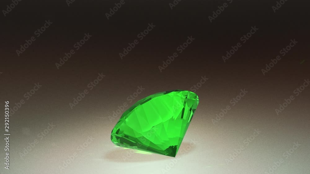 Green gemstone of brilliant cut Green gemstone of brilliant cut