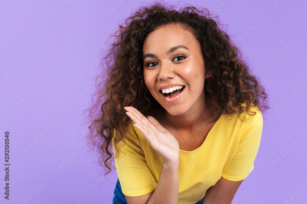 Image of gorgeous african american woman smiling at camera Image of gorgeous african american woman smiling at camera