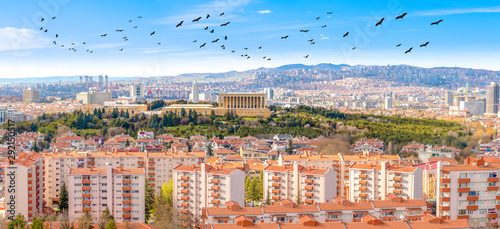 Panoramic Ankara view with Anitkabir photo