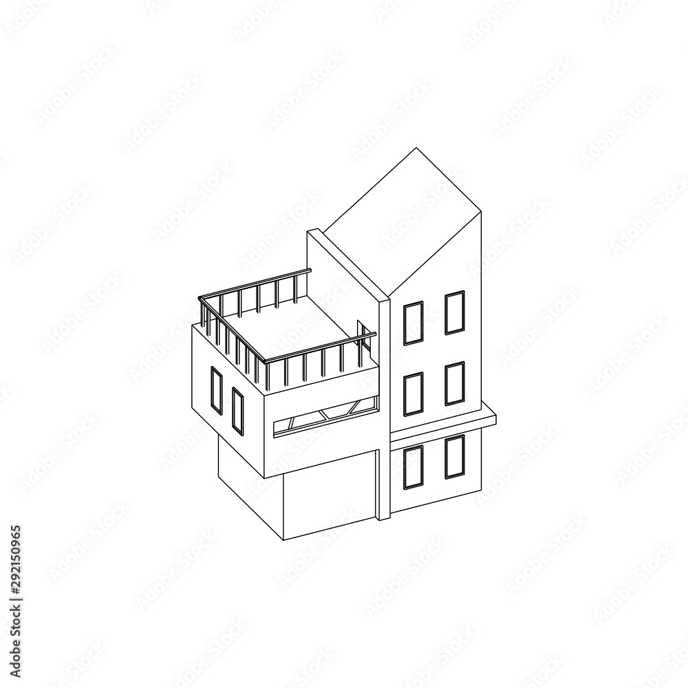 Blue Print, sketch modern architectural black and white isolated images Blue Print, sketch modern architectural black and white isolated images