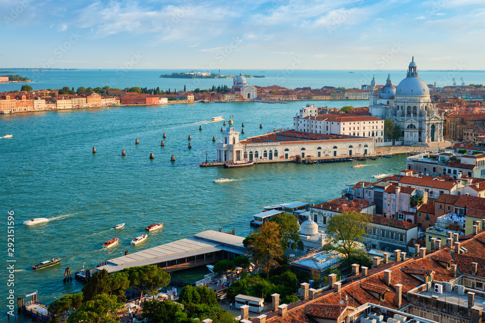 View of Venice lagoon and Santa Maria della Salute. Venice, Italy