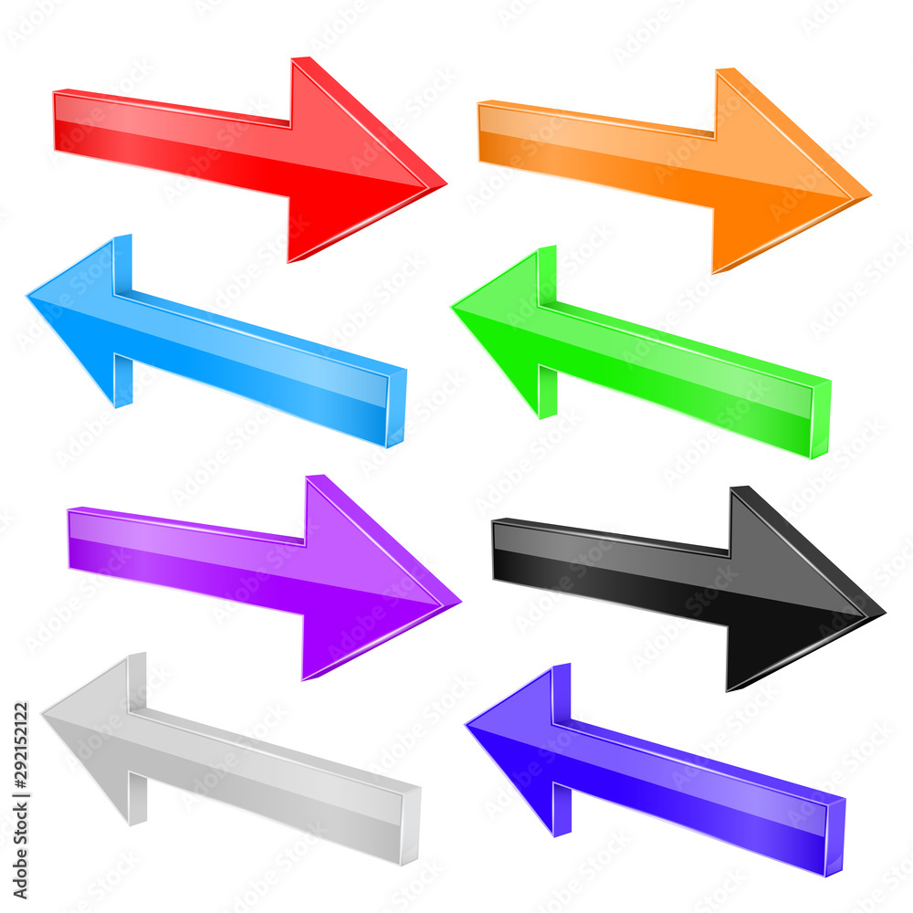 Back and Next arrows. Colored set Back and Next arrows. Colored set