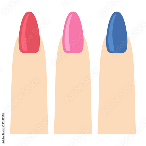 Manicure icon. Pink nail set design vector