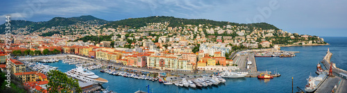 Fototapeta Naklejka Na Ścianę i Meble -  Panorama of Old Port of Nice with yachts, France