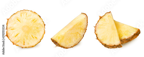 set of pineapple slices images on a white background