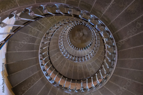 Spiral staircase of the Phare de Baleines lighthouse on the Ile de Re island, France