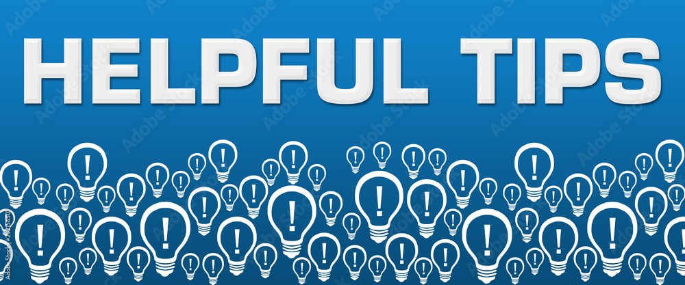 Helpful Tips Blue Background Bulbs Bottom Text