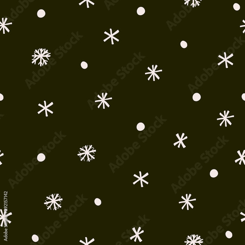 Abstract trendy christmas new year winter holiday seamless pattern with xmas snowflakes