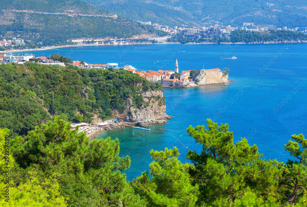 landscape of Buva old old town and Adriatic Sea , Montenegro