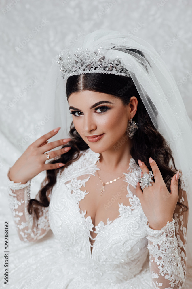 Dark Haired Bride With Ornaments