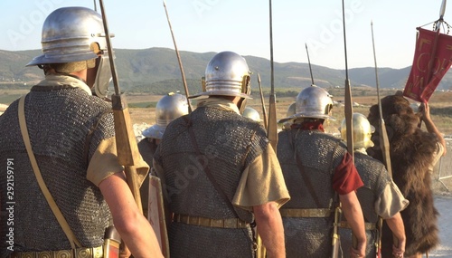 A Roman legion was a large military unit of the Roman army. Ancient Roman military clothing. The Roman Legions Marching to a Historical Battle