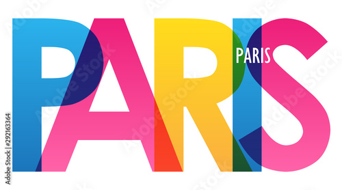 PARIS colorful city name typography banner