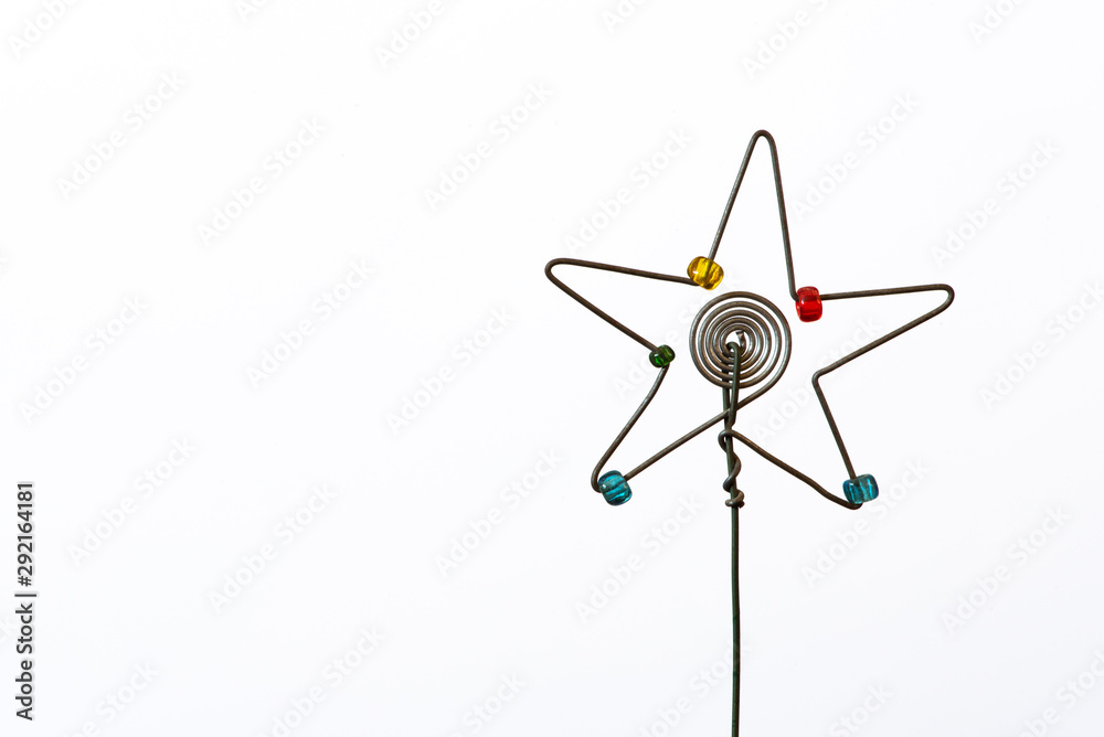 An iconic but simple Christmas star created out of wire and beads. An iconic but simple Christmas star created out of wire and beads.