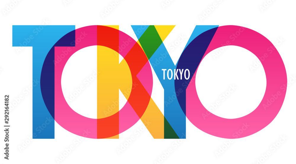 Fototapeta TOKYO colorful city name typography banner