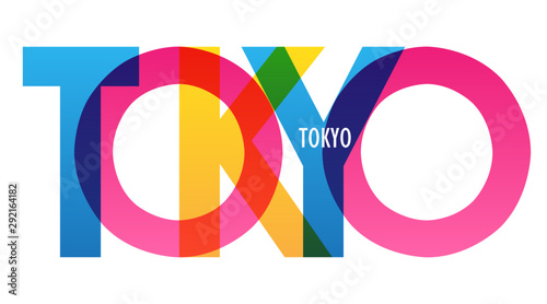 TOKYO colorful city name typography banner photo