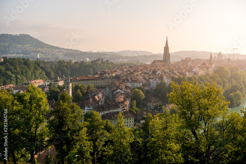 warm afternoon light over the historic city of Bern, Switzerland © schame87