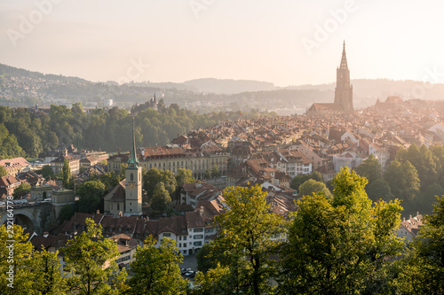 warm afternoon light over the historic city of Bern, Switzerland