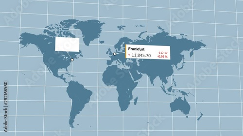 Falling three main world stock markets open in USA Europe and Asia index profit