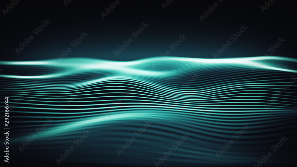 Dynamic wallpaper with energy waves in a cyber space. Futuristic abstract  stream of data. Stock Illustration | Adobe Stock