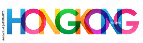 HONG KONG colorful vector typography banner